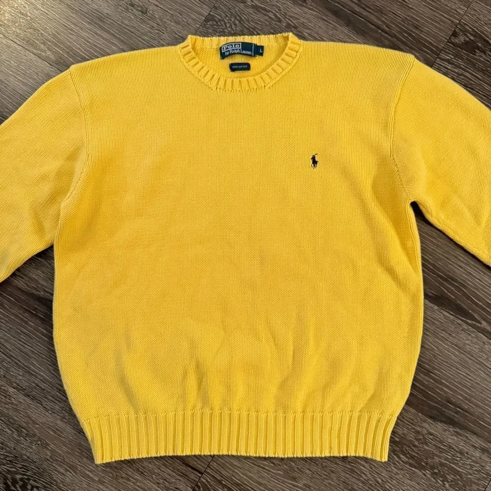 Polo By Ralph Lauren Vintage Yellow Cotton Sweater